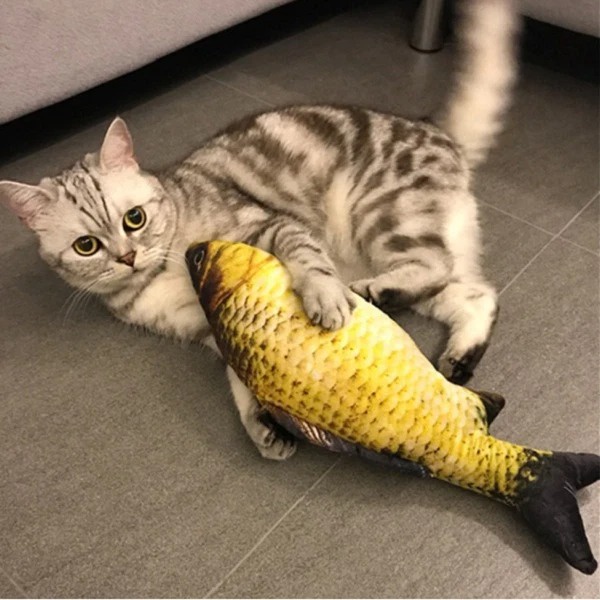 Đồ chơi cho Mèo - Hình Con Cá Nhồi Bông Có Catnip (Màu Như Hình)