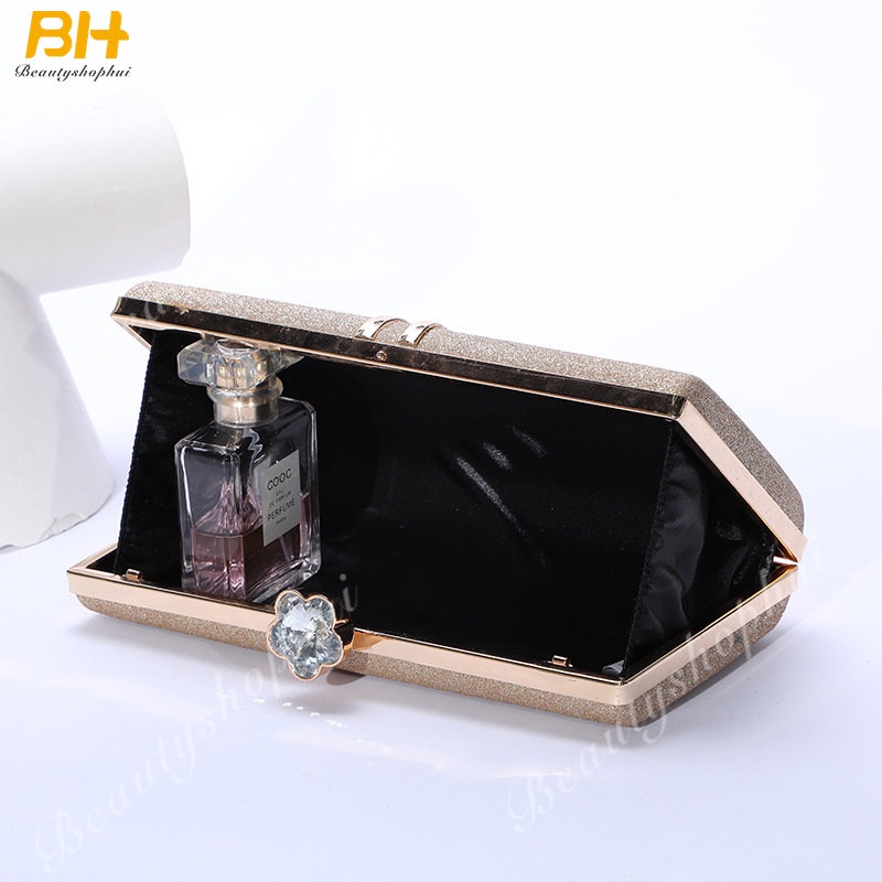 Ví Da Cầm Tay Đính Hạt Kim Sa Lấp Lánh Sang Trọng Thời Trang Dự Tiệc Cho Bạn Gái