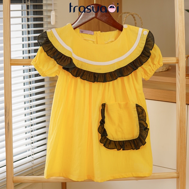 Đầm dưa hấu cho bé gái TRASUAOI DDHH từ 11-17kg màu hồng nhạt