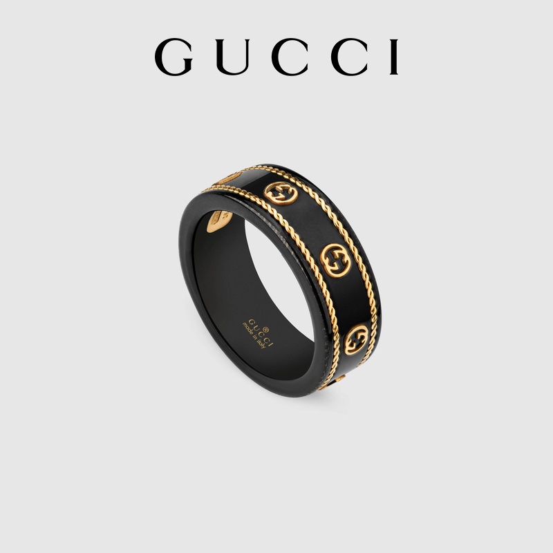 Hàng Có Sẵn Nhẫn Hai Khóa Chữ G GUCCI Màu Vàng