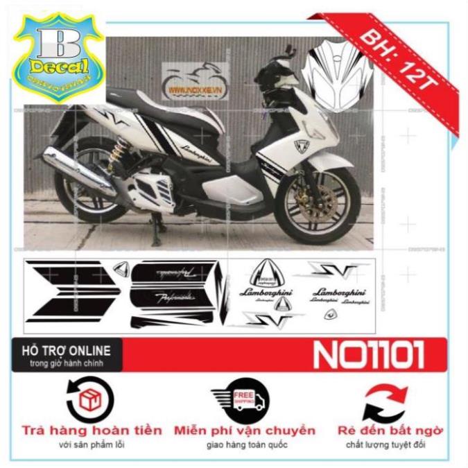 FREE SHIP + SALE SỐC +DECAL PVC 5 LỚP CHẤT LƯỢNG CAO Tem rời NOUVO 4 DÁN XE TRẮNG [Bi Decal]