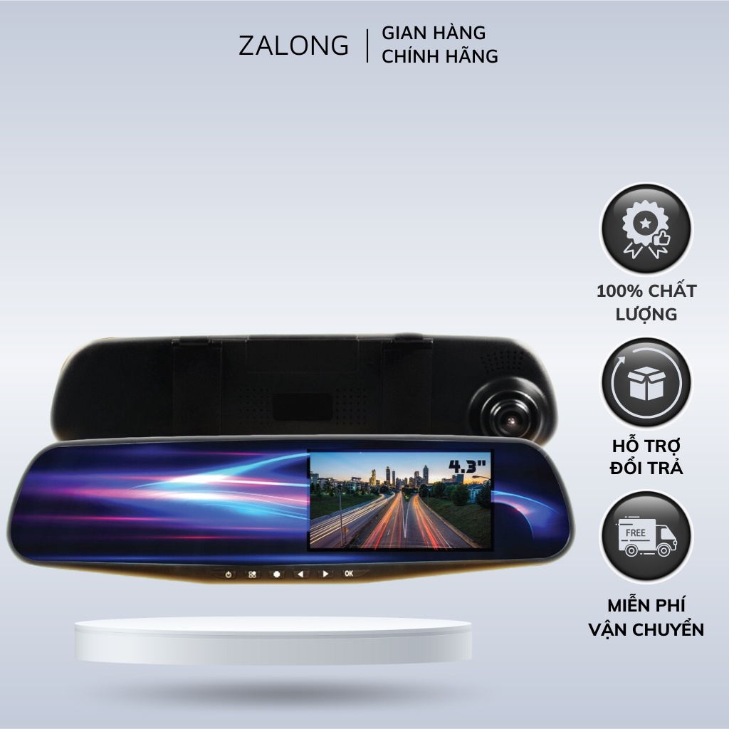 Camera hành trình M4 dạng gương chiếu hậu màn hình 4inch độ phân giải FullHD 1080p