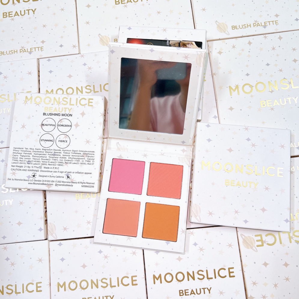 Bảng má hồng moon slice beauty 4 ô & 9 ô chuẩn màu tone cam hồng siêu xinh - ảnh sản phẩm 6