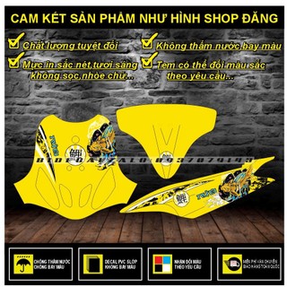 Tem rời mio nhỏ đời đầu mẫu cá chép dán xe vàng -