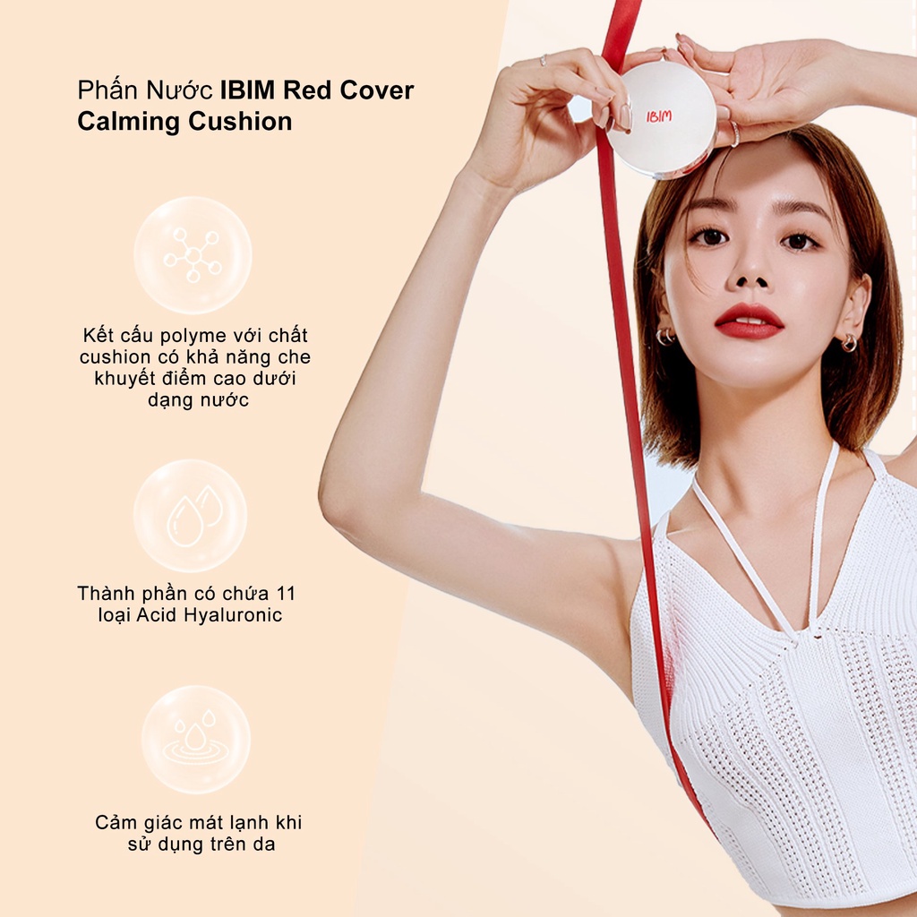 Phấn Nước Che Phủ Mỏng Mịn IBIM Red Cover Calming Cushion SPF50+/PA++++