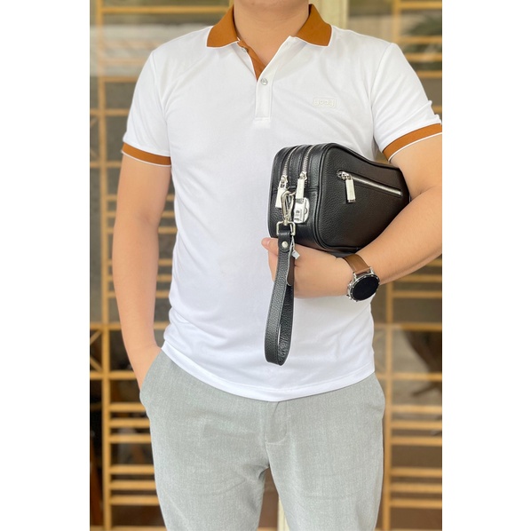 Túi Clutch cầm tay 2 ngăn khóa số an toàn