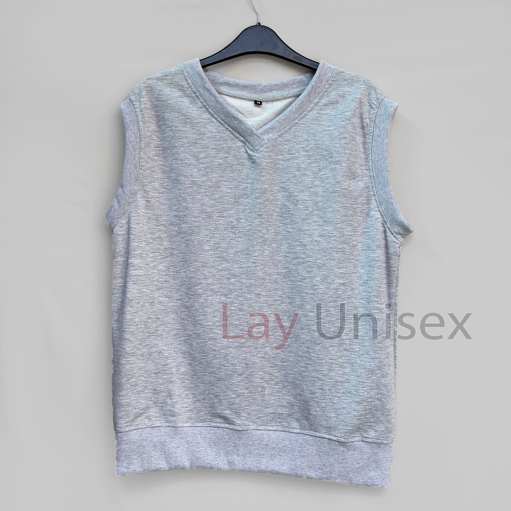 Áo gile nam nữ unisex form rộng - Xám