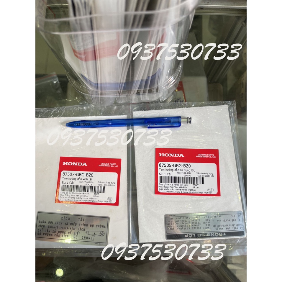 2 tem hộp xích, tem catte cho xe Super Dream, WAVE ANPHA - HÀNG CHÍNH HÃNG