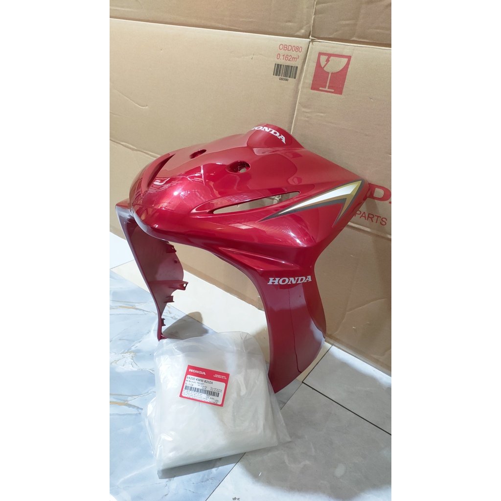 Bộ ốp trước - quây trước HONDA WAVE S110 WS110 năm 2009 màu Đỏ. (64200KWWB20ZA)