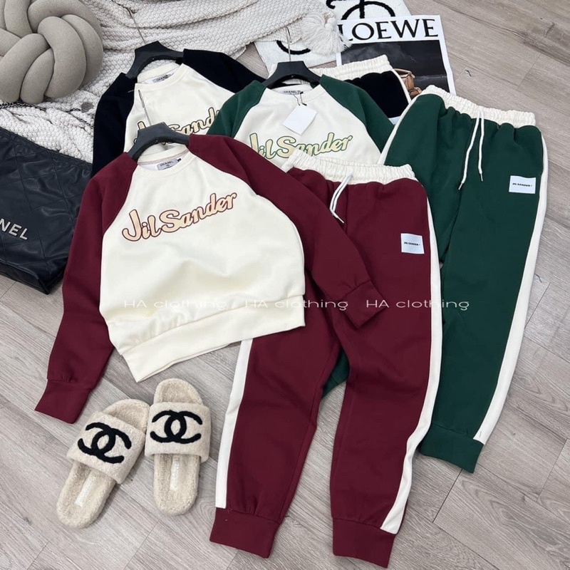 BỘ NỈ PHỐI TAY 2 MÀU JISANDER CỰC XINH