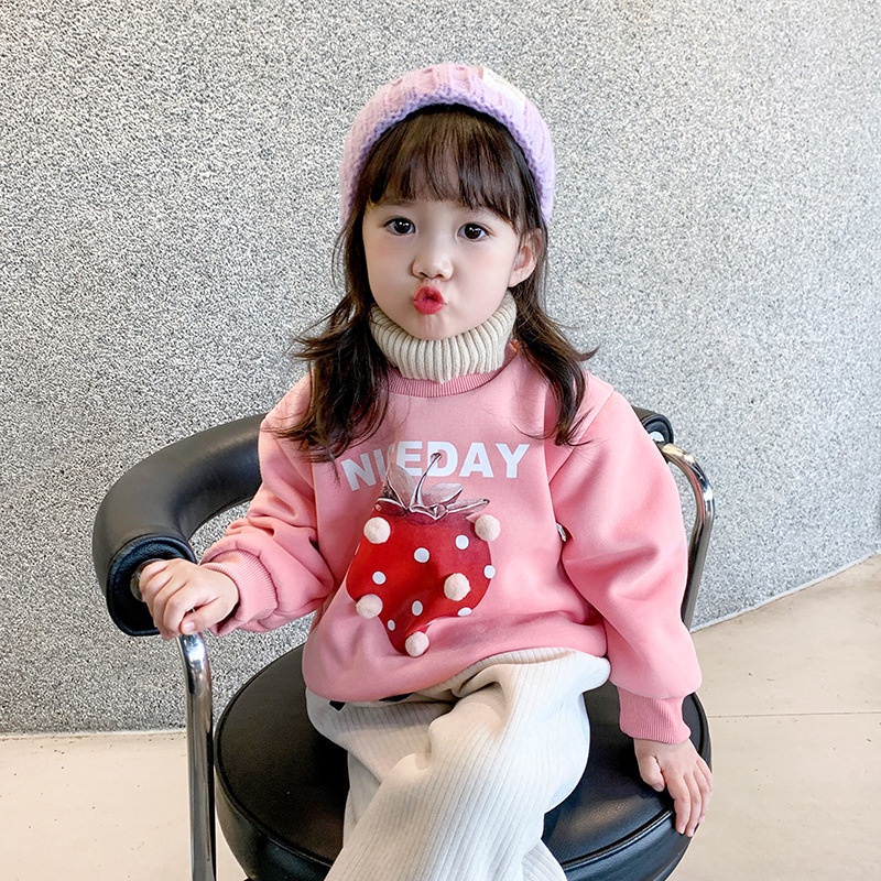 Áo nỉ bông siêu ấm cho bé gái bé trai loại đẹp - Áo nỉ lót nhung cổ lọ trẻ em