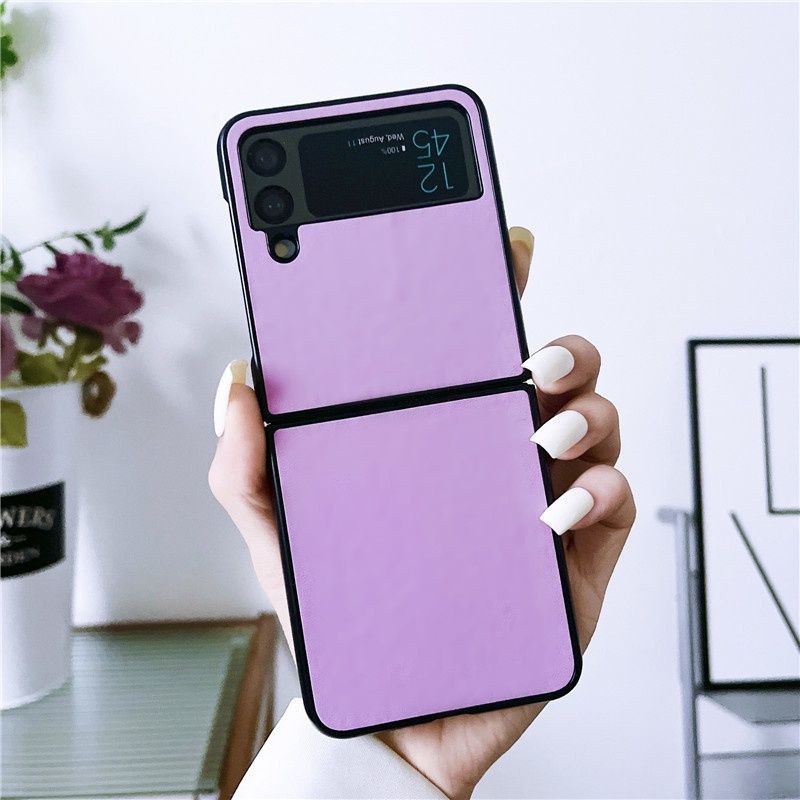 Nhiều màu - Ốp Samsung Z Flip 3 - ZFlip 4 - ZFlip3 - Flip4 5G pastel phủ da xinh xắn