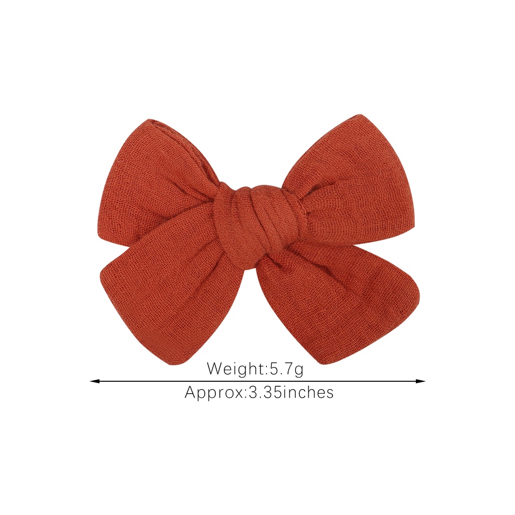 KidsBows Bộ 2 Kẹp Tóc Nơ Bằng Cotton Màu Trơn Dễ Thương Cho Bé Gái