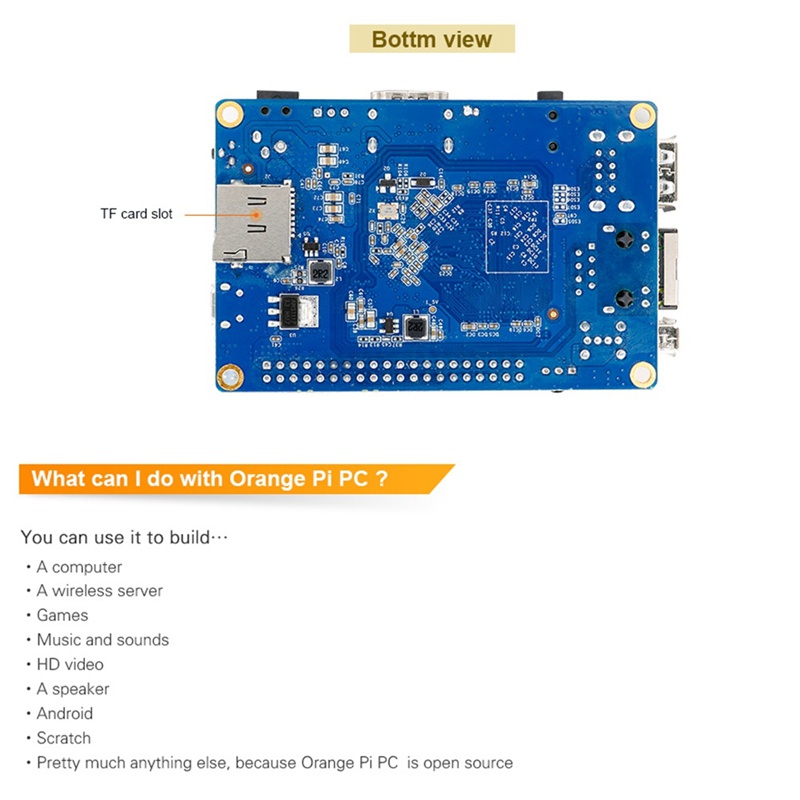Bảng Mạch Phát Triển Orange Pi PC Arm H3 1GB DDR3 4 Core 1.6G Android4.4 Uh