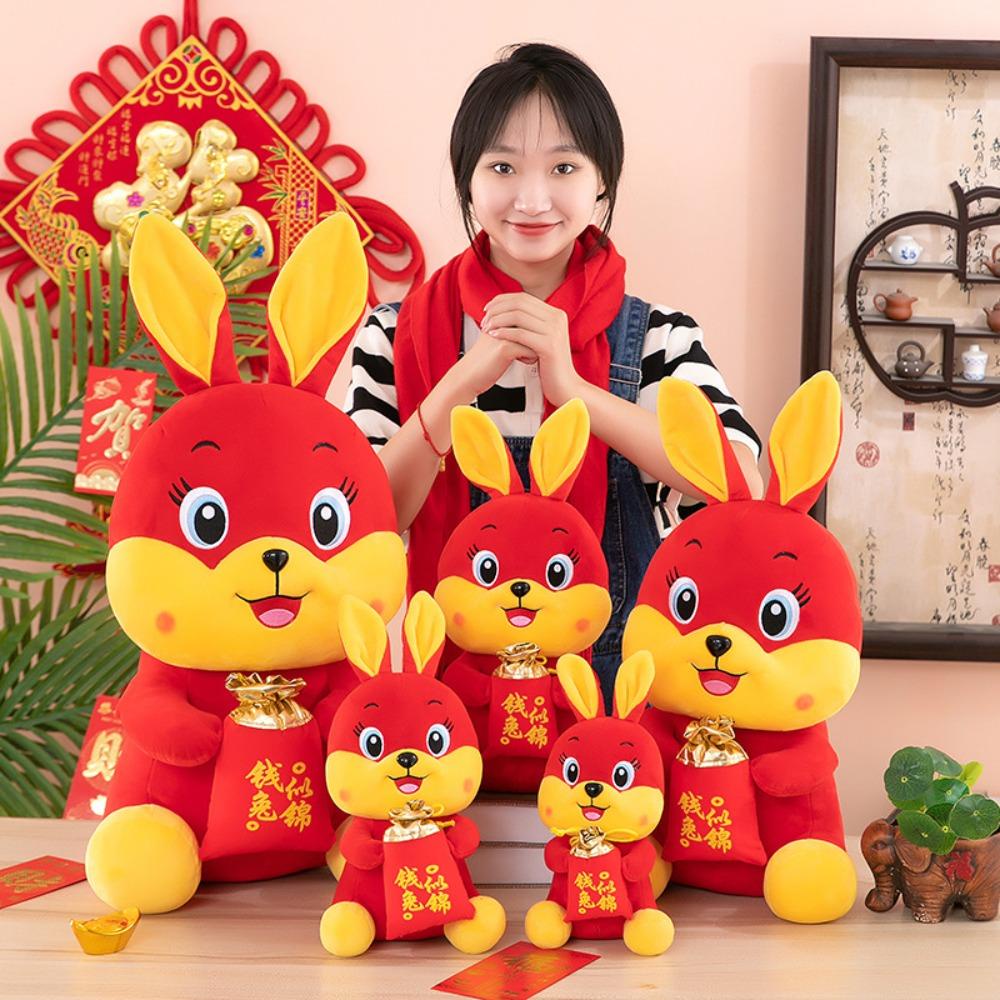 NICKOLAS Thỏ Nhồi Bông Phong Cách Trung Hoa Dễ Thương Dùng Làm Quà Tặng