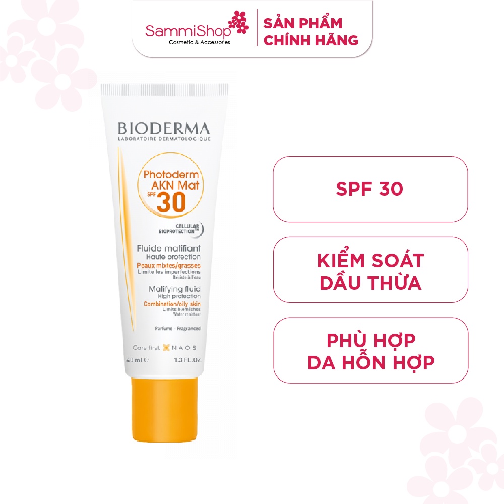 Bioderma Kem chống nắng Photoderm AKN MAT SPF30 40ml