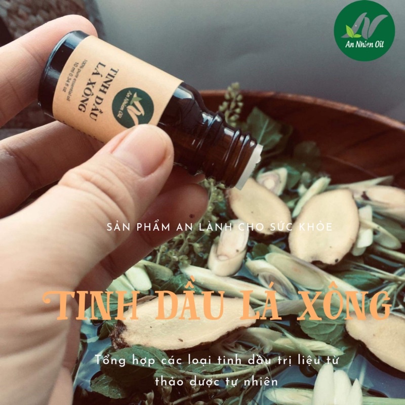 TINH DẦU LÁ XÔNG AN NHIÊN - giải cảm, giảm ho, ngủ ngon giấc (hương nhu, gừng, sả, cam, bưởi, tràm trà, tràm gió)10ml