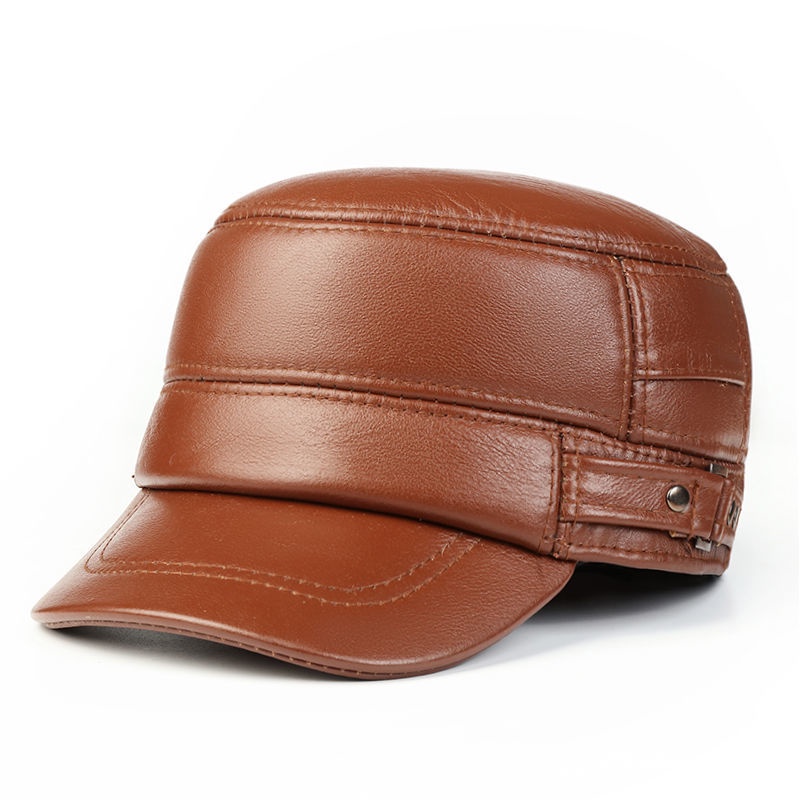 Hàng Có Sẵn#Mũ Beret Da Bò Thật Thời Trang Thu Đông Dành Cho Nam Trung Niên 60 Tuổi