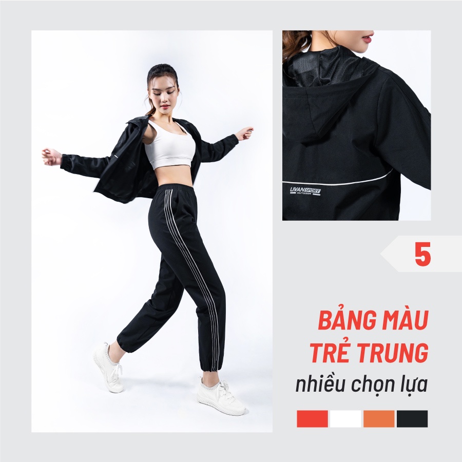 Áo Khoác Gió Nữ 2 Lớp LIVAN SPORT Adore Cao Cấp