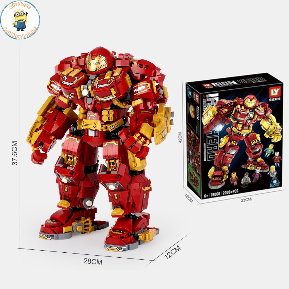 Đồ Chơi Lắp Ráp Kiểu LEGO Marvel Robot Iron Man HulkBuster Găng Tay Vô Cực INFINITY WAR Model LY76066 Với 2000+PCS