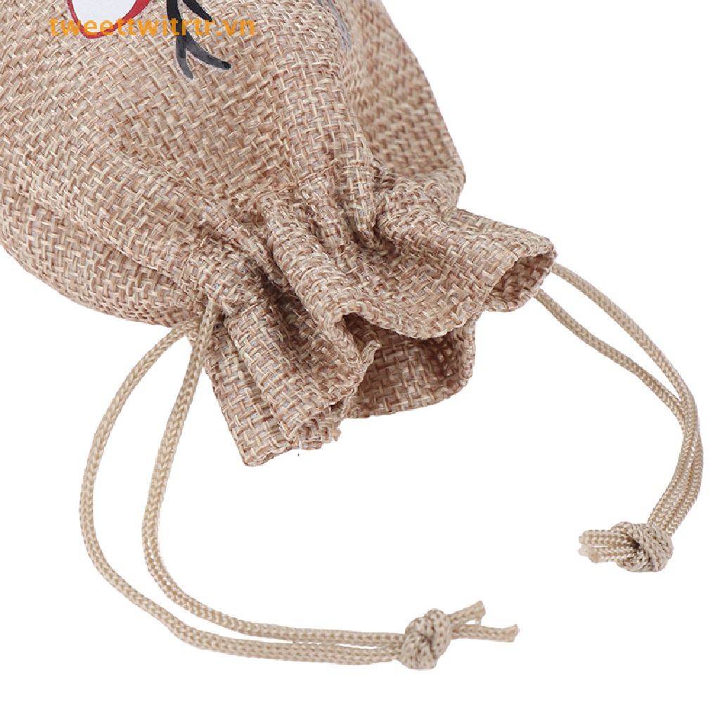 Set 5 Túi Dây Rút Đựng Quà Giáng Sinh Cỡ 10x14cm