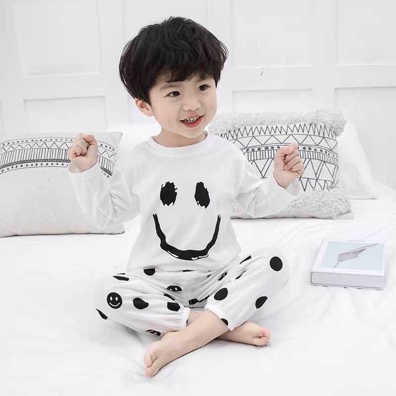 Bộ quần áo trẻ em 7-27kg dài tay Minky Mom Dài Smile cho bé trai bé gái, vải thun lạnh cao cấp siêu co giãn và mềm mịn