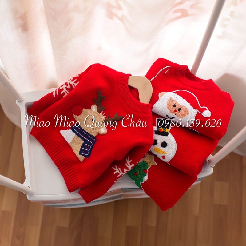 áo len noel, giáng sinh dành cho bé hàng loại 1 dệt hình nổi