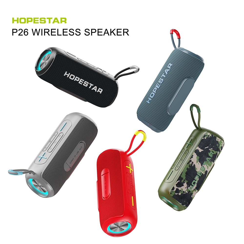 Loa bluetooth cao cấp HOPESTAR P26 Bass Boost cực hay chống nước IPX6 - hỗ trợ AUX/ FM/ USB/ TWS (MÀU NGẪU NHIÊN)