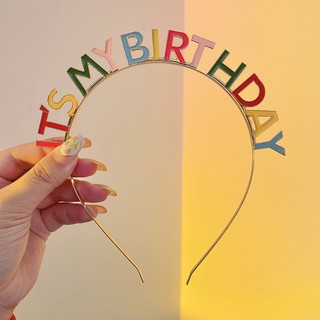 Băng Đô Cài Tóc Trang Trí Chữ Happy Birthday Dễ Thương