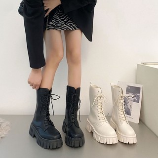 Boot cổ cao dây buộc boot cổ cao đế răng cưa kq51