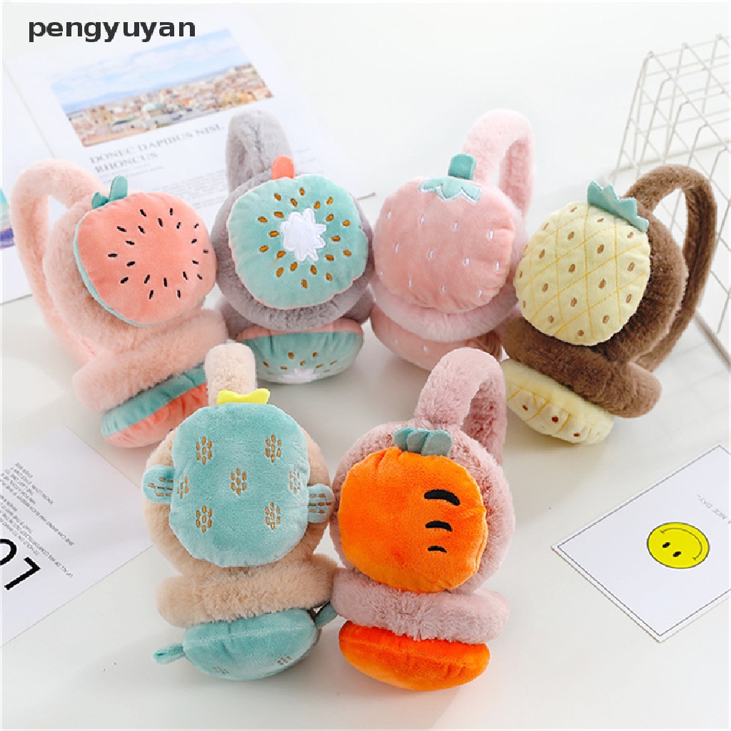 Bịt tai giữ ấm hình trái cây xinh xắn. Chụp tai giữ ấm nhỏ gọn bằng lông nhung mềm mại, ấm áp