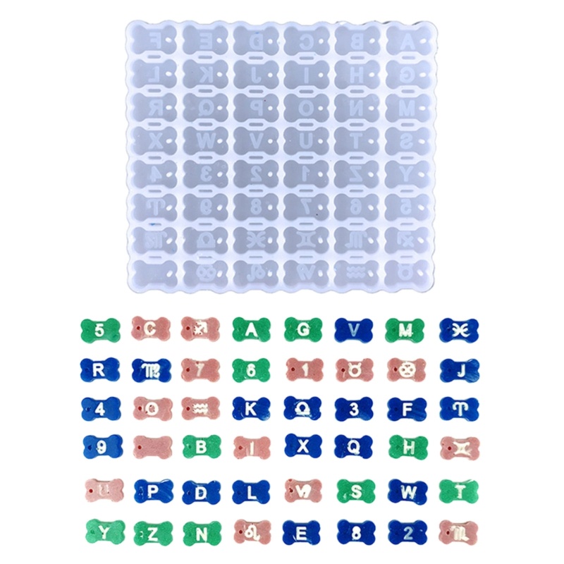 Sa Khuôn Silicone Làm Trang Sức Hình Chữ Cái &amp; Số DIY