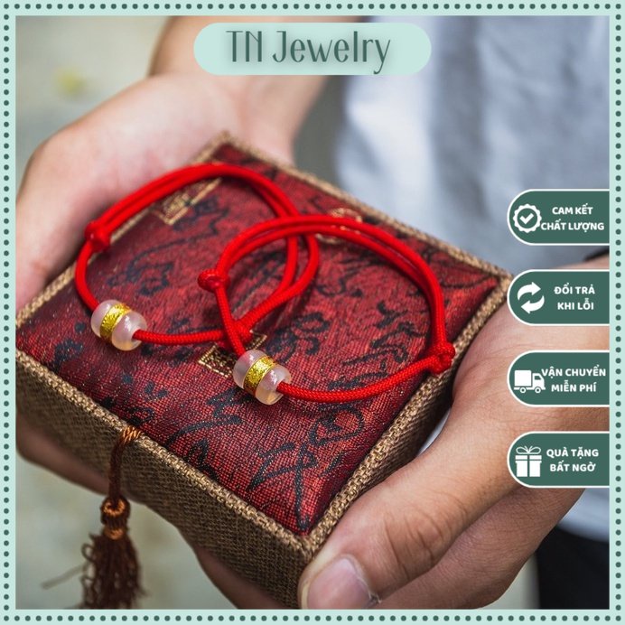 Vòng Tay Dây Dù Lu Thống Bạch Ngọc May Mắn Tài Lộc TN Jewelry - VT0012