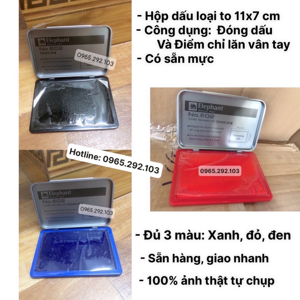 Khay Đựng Mực Dập Dấu Lăn Vân Tay Điểm Chỉ Hình Chữ Nhật 12x8 cm