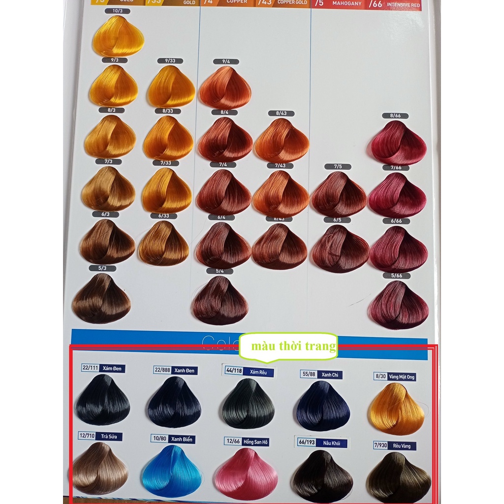 63 mã Màu nhuộm tóc Lavox 100ml