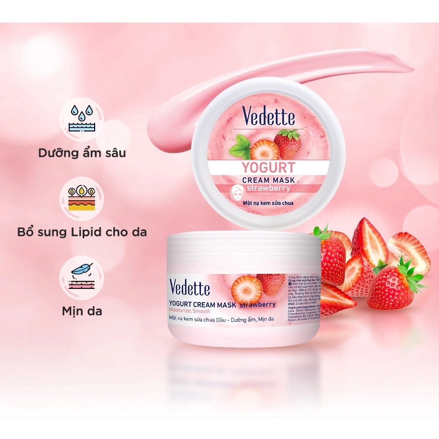 Mặt Nạ Vedette Sữa Chua Dâu 120ml