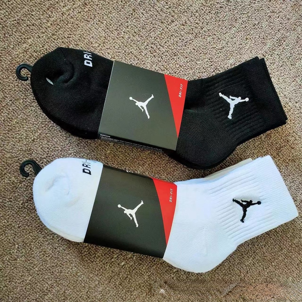 Vớ Thể Thao cotton Cổ Vừa Thêu Họa Tiết jordan aj Cá Tính Cho Nam