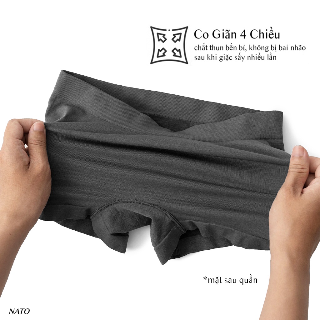 Quần Lót AMIDE Nam Vải Cotton 100% Thun Lạnh Đơn Giản Cao Cấp Màu Đen Xám Trơn Boxer Sịp Đùi Trắng Xì Lip Sì NATO