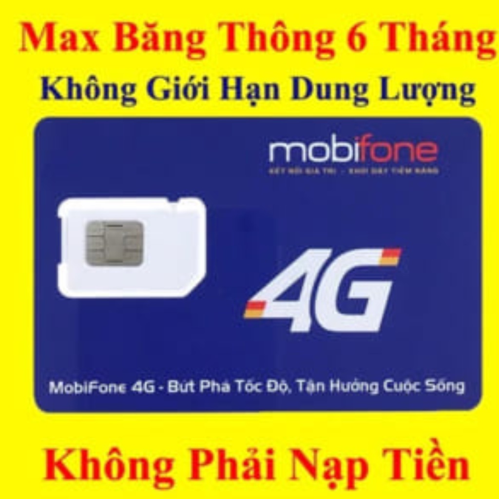 Sim 12Max90 MobiFone trọn gói 16 tháng không phải nạp tiền (180GB/ tháng), 6GB/ngày tốc độ cao ( 2880GB/ 16 tháng)