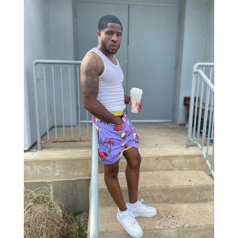 Eric Emanuel Quần Short Thể Thao Dài Đến Đầu Gối Dáng Rộng Phối Lưới Thoáng Khí Phong Cách Mỹ Hợp Thời Trang Mùa Hè Hàng Mới Dành Cho Nam