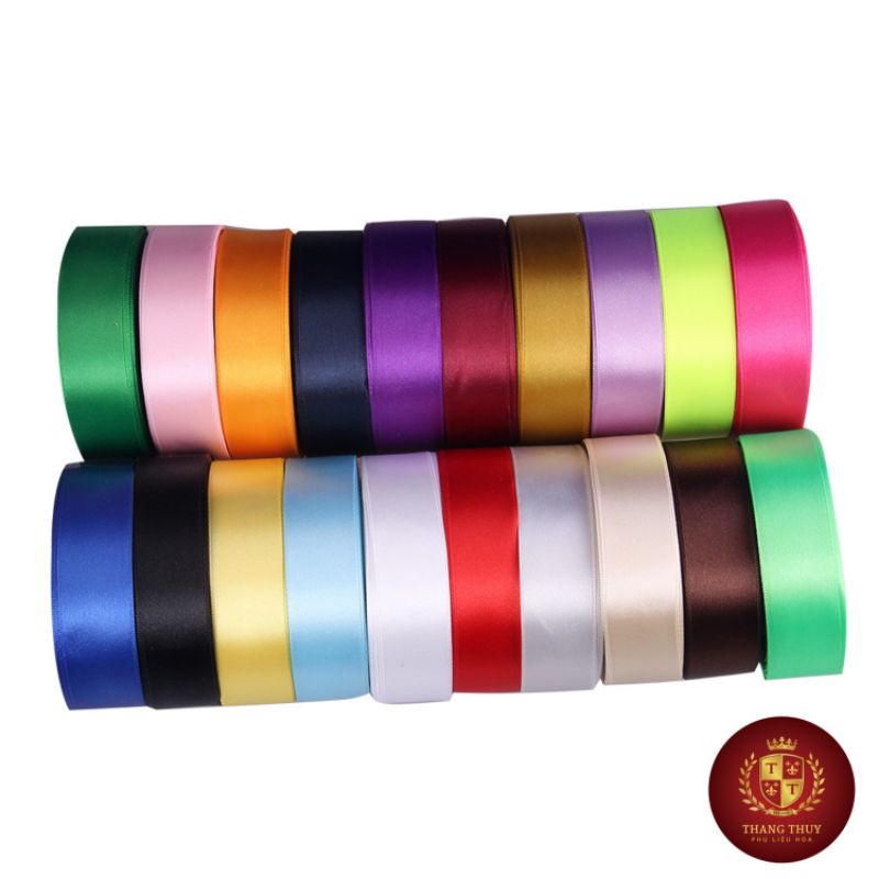 1 MÉT RUY BĂNG LỤA MÀU ĐA DẠNG 2P5 - DÂY NƠ VOAN GÓI HOA 2,5CM