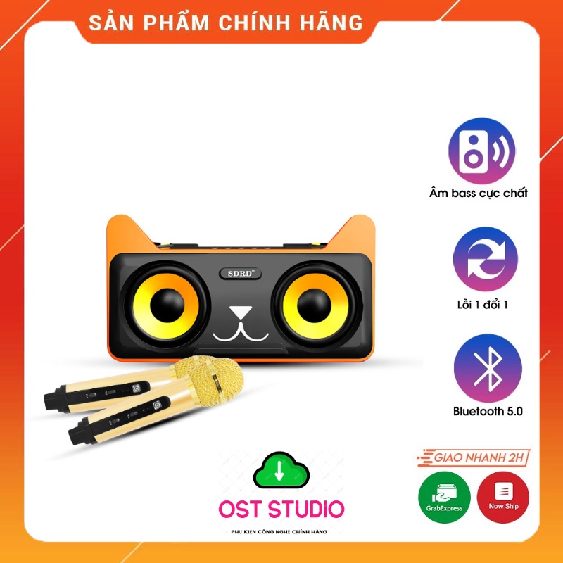 Loa Bluetooth Karaoke SD305 Kèm 2 Tay Mic Không Dây. Âm Thanh Trong Trẻo, Dễ Dàng Sử Dụng. Bảo Hành 12 Tháng