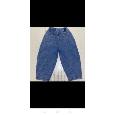 Quần bò jeans cho bé trai và bé gái dáng suông dài lưng chun co giãn có 2 màu màu xanh QD6