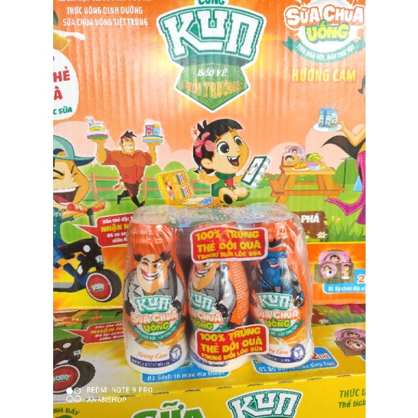 Thùng 48 chai 90ml sữa Kun dâu, nho, cam, trái cây