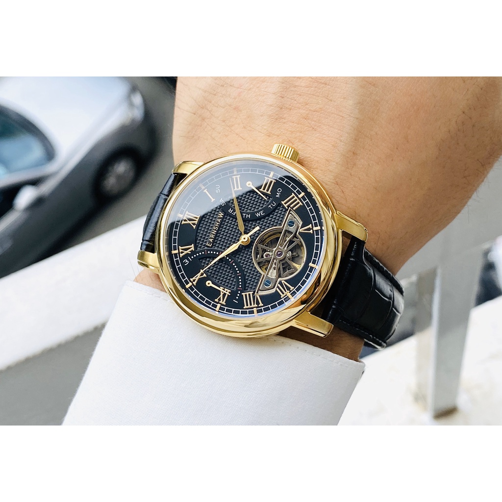 Đồng hồ nam dây da Thomas Earnshaw Longcase Double Retrograde ES 8169 05