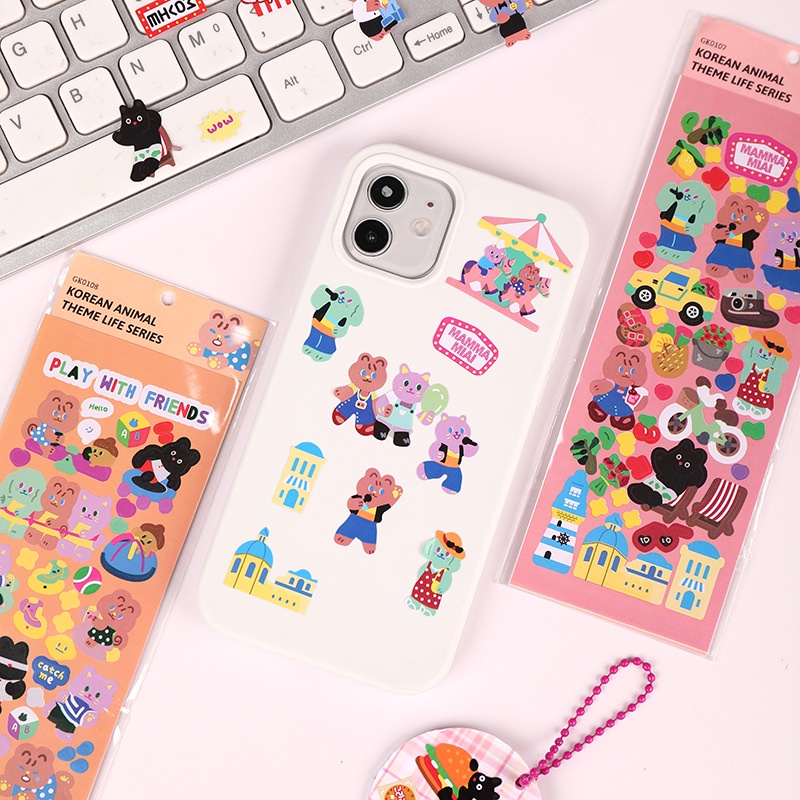 Miếng Dán Trang Trí Hình Gấu Goo GK0102 Dễ Thương