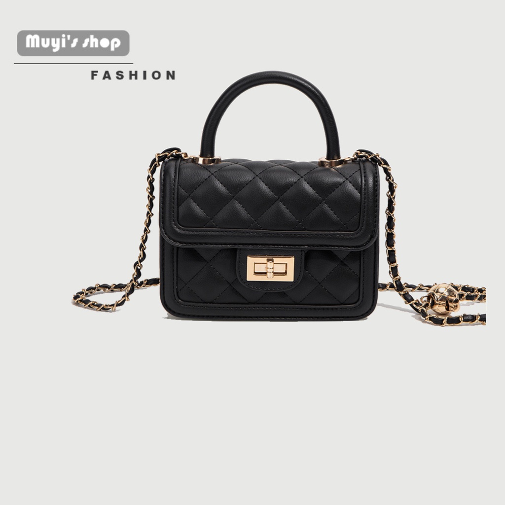 Túi Xách Đeo Vai Hình Vuông Cỡ Nhỏ Phối Dây Đeo Sợi Xích Thời Trang Cho Nữ