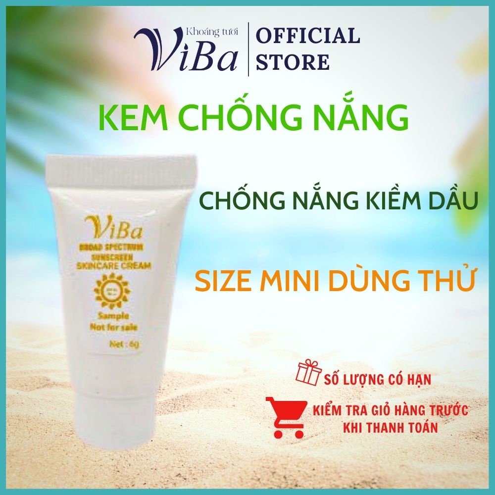 Kem chống nắng chiết xuất thiên nhiên viba mẫu thử