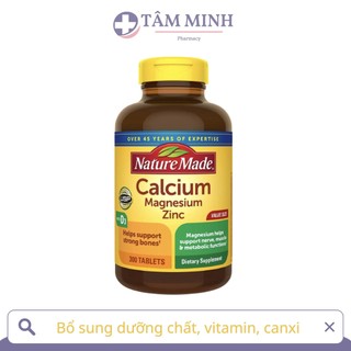 NATURE MADE BỔ SUNG CANXI CHO SỤN KHỚP MỸ CALCIUM MAGNESSIUM ZINC XƯƠNG KHỚP CHẮC KHOẺ 300 VIÊN