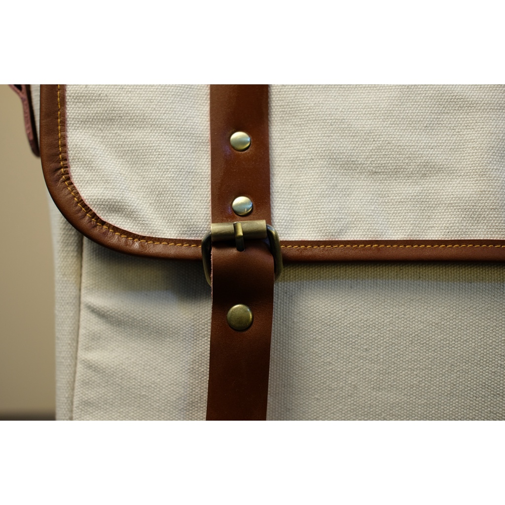 Túi Messenger Signature - túi công sở da bò phối canvas cotton cao cấp